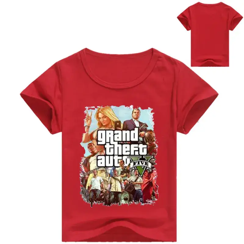 Grand Theft Auto Kids T-Shirt White Cartoon Print — feature 5
