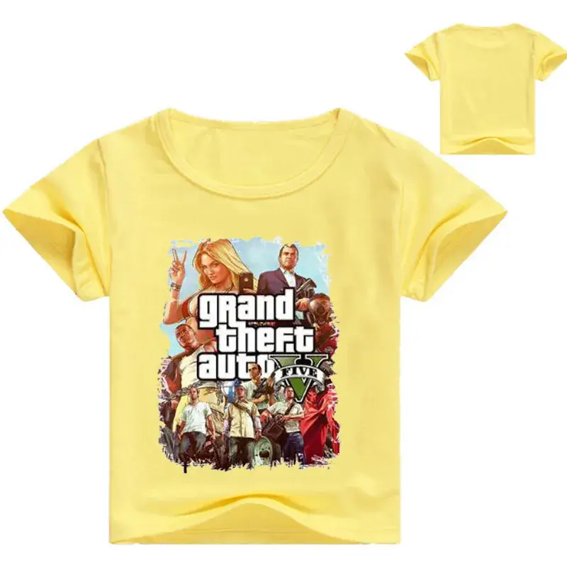 Grand Theft Auto Kids T-Shirt White Cartoon Print — feature 6
