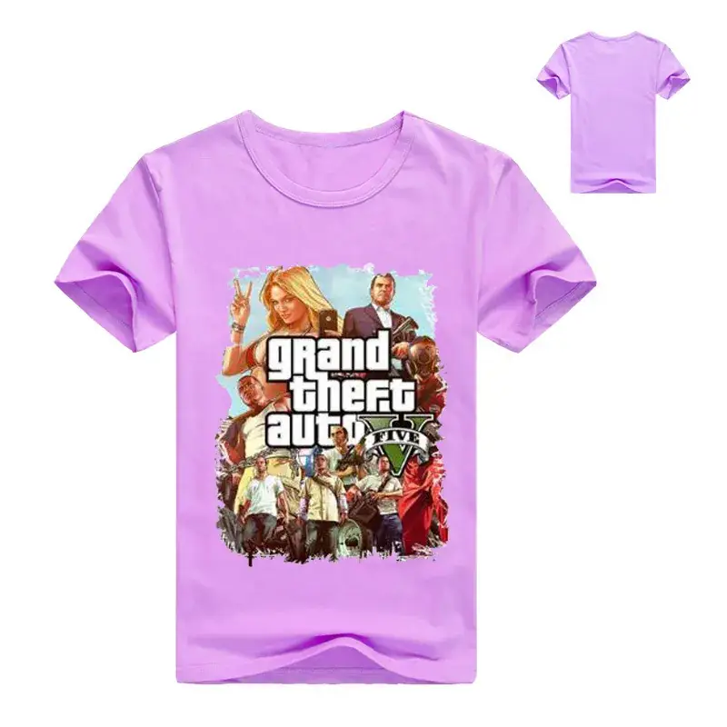 Grand Theft Auto Kids T-Shirt White Cartoon Print — feature 8