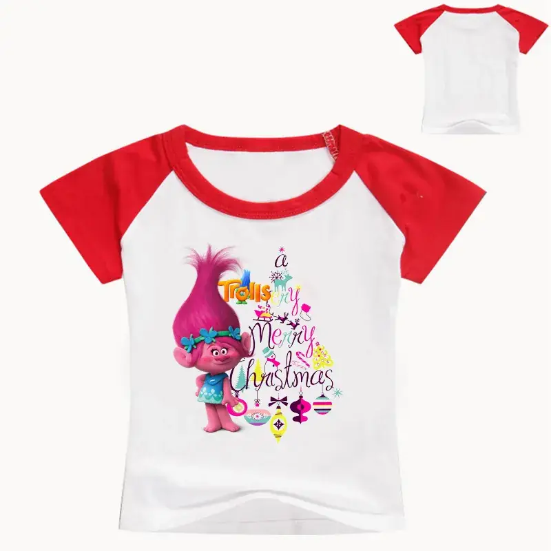 Kids T-Shirt Cartoon Pink Doll White Black Summer - Image 5