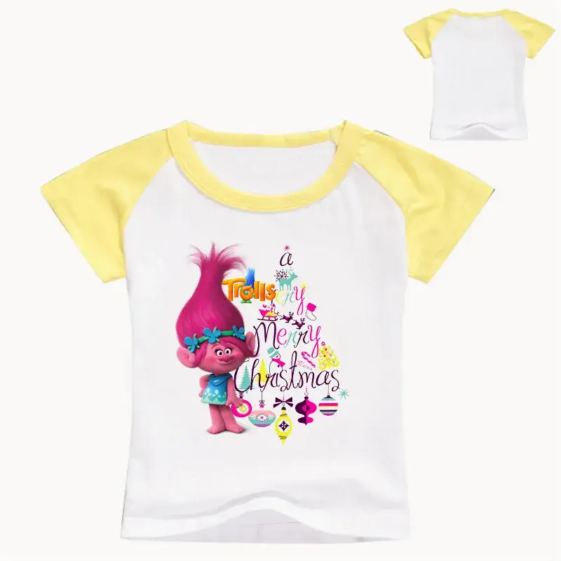 Kids T-Shirt Cartoon Pink Doll White Black Summer - Image 7