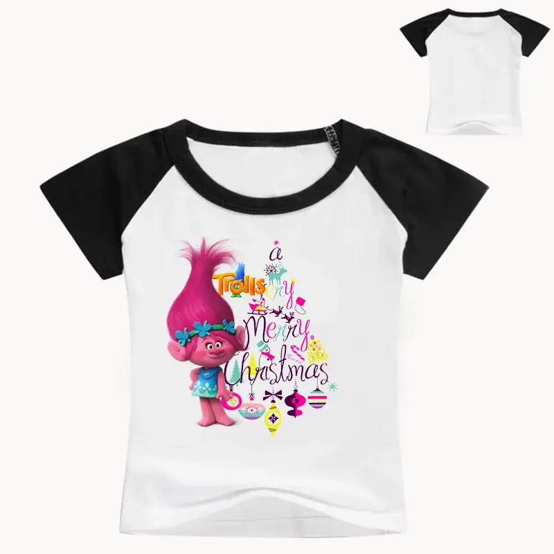 Kids T-Shirt Cartoon Pink Doll White Black Summer — feature 2