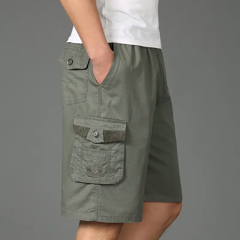 Men Plus Size Cotton Shorts Multi Pocket Loose Breathable - Image 5