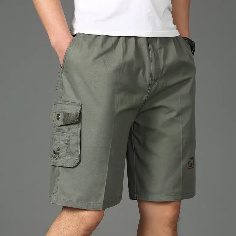 Men Plus Size Cotton Shorts Multi Pocket Loose Breathable - Image 9