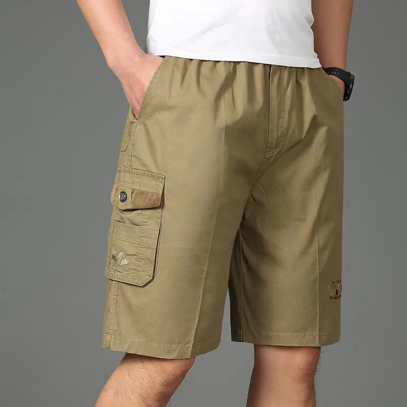 Men Plus Size Cotton Shorts Multi Pocket Loose Breathable - Image 2