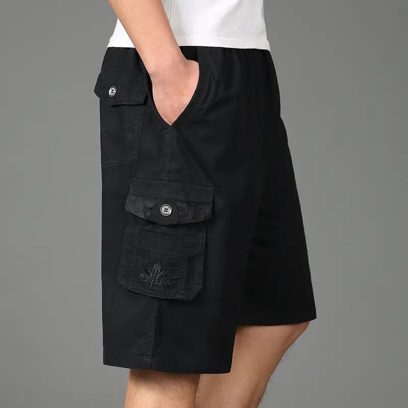 Men Plus Size Cotton Shorts Multi Pocket Loose Breathable - Image 4