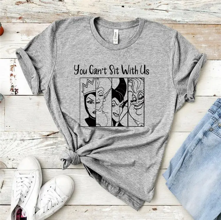 Unisex Letter Print T-Shirt You Can't Sit With Us - Image 2