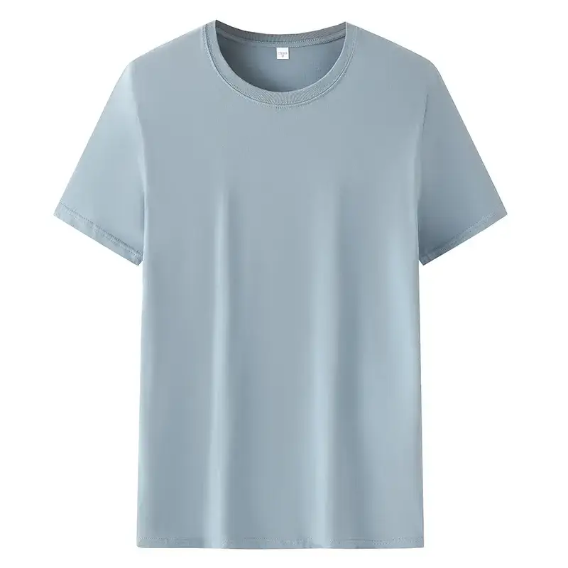 Men's 180 Cotton Short Sleeve T-Shirt Mint Green Loose Fit - Image 12