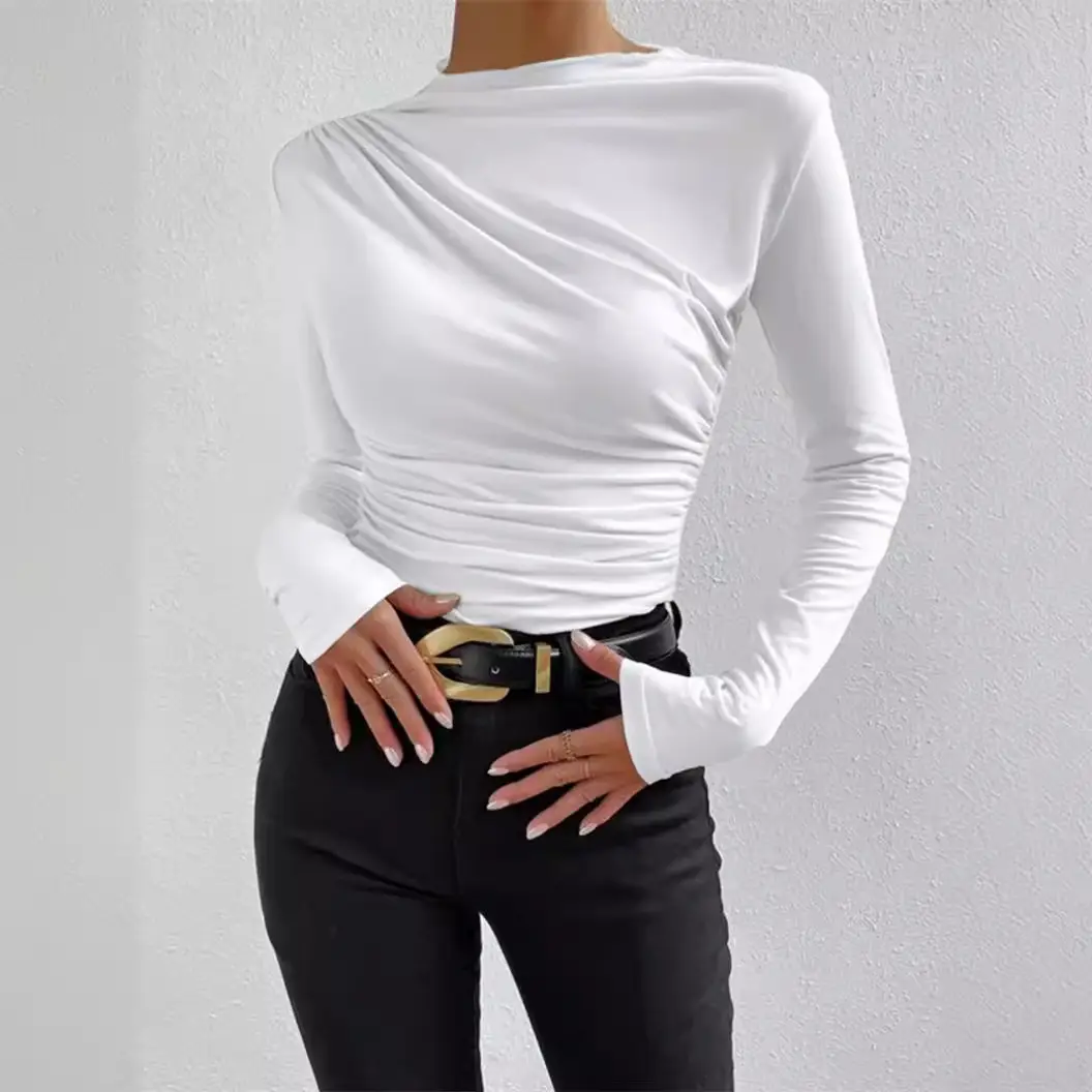 Black Long Sleeve Slim Fitting T-Shirt for Women - Image 6