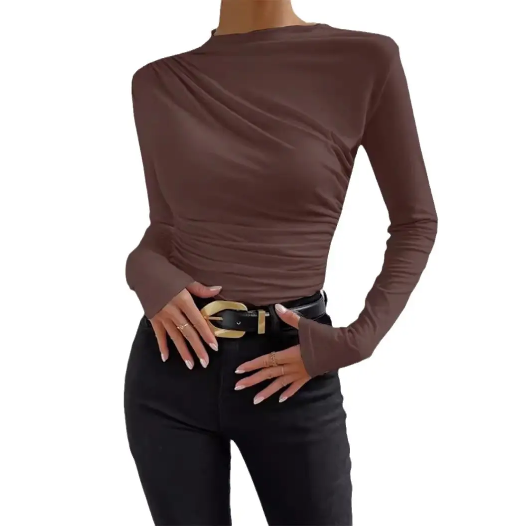 Black Long Sleeve Slim Fitting T-Shirt for Women - Image 10