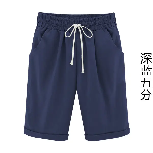 Women Navy Blue Fat Sister Shorts Large - Image 7