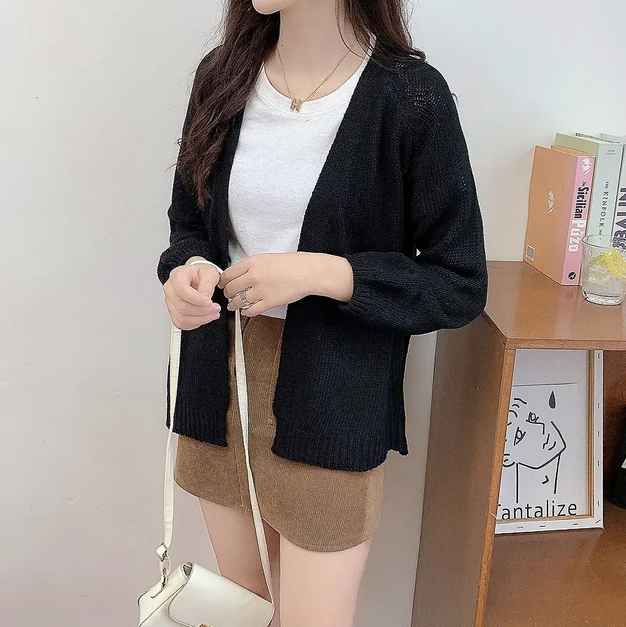 2020 Korean Style Loose Knitted Cardigan Female - Image 6