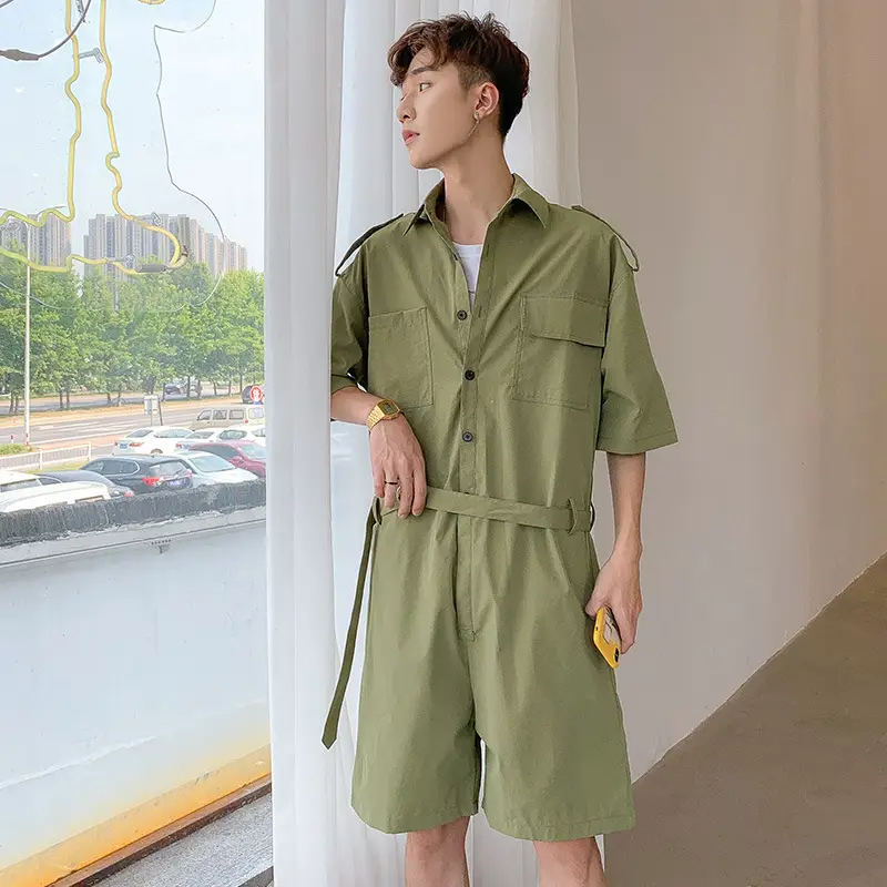 Japanese Style Black Shorts Suit for Men
