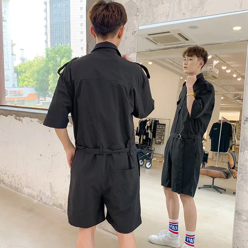 Japanese Style Black Shorts Suit for Men