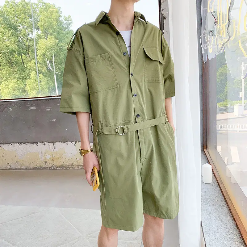 Japanese Style Black Shorts Suit for Men