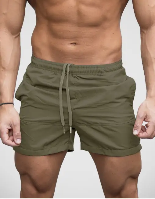 Men's Tan Drawstring Shorts Casual Comfortable - Image 4