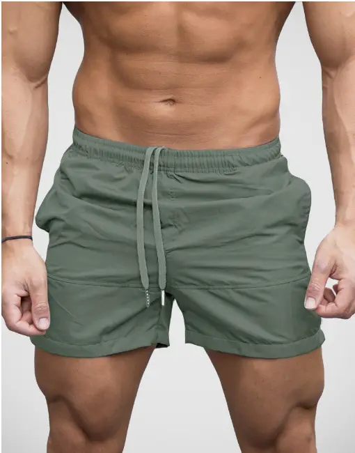 Men's Tan Drawstring Shorts Casual Comfortable - Image 5
