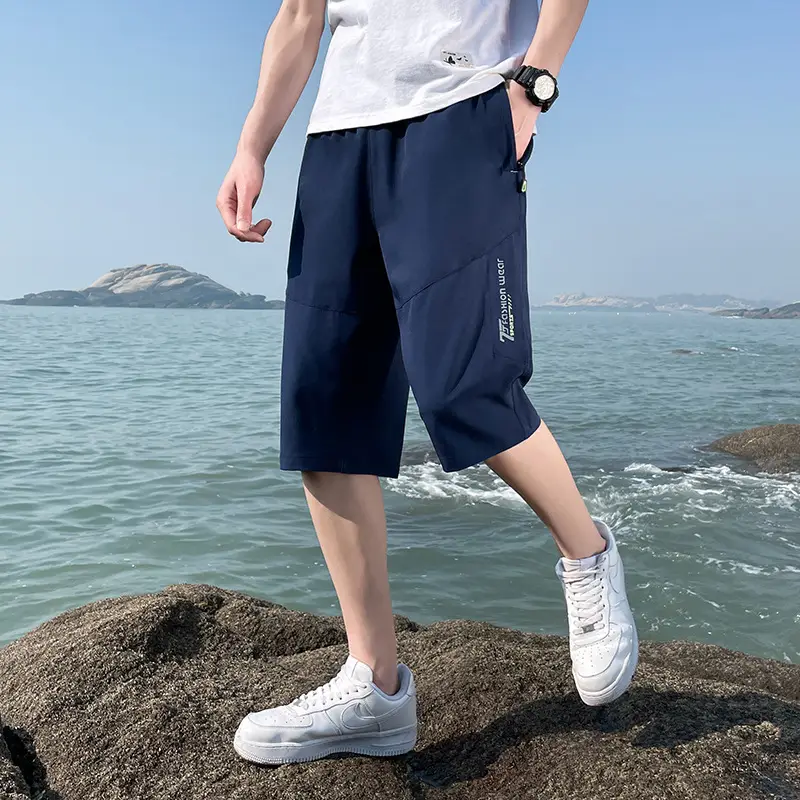 Men's Black & White Quick-Drying Sports Shorts Plus Size - Image 12
