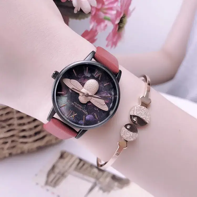 Little Bee Women's Watch Black Shell Ins Style Fashion Watch