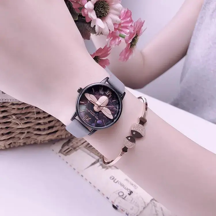 Little Bee Women's Watch Black Shell Ins Style Fashion Watch
