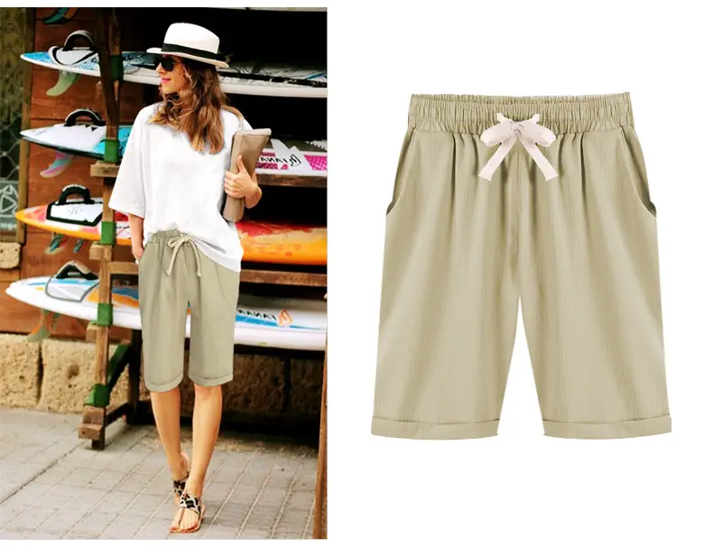 Women's Pink 5/12 Shorts with Bow Drawstring — feature 15
