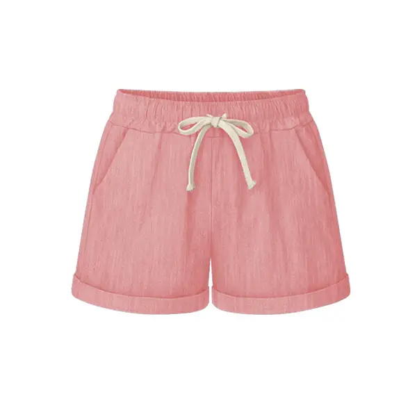 Women's Pink 5/12 Shorts with Bow Drawstring - Image 14