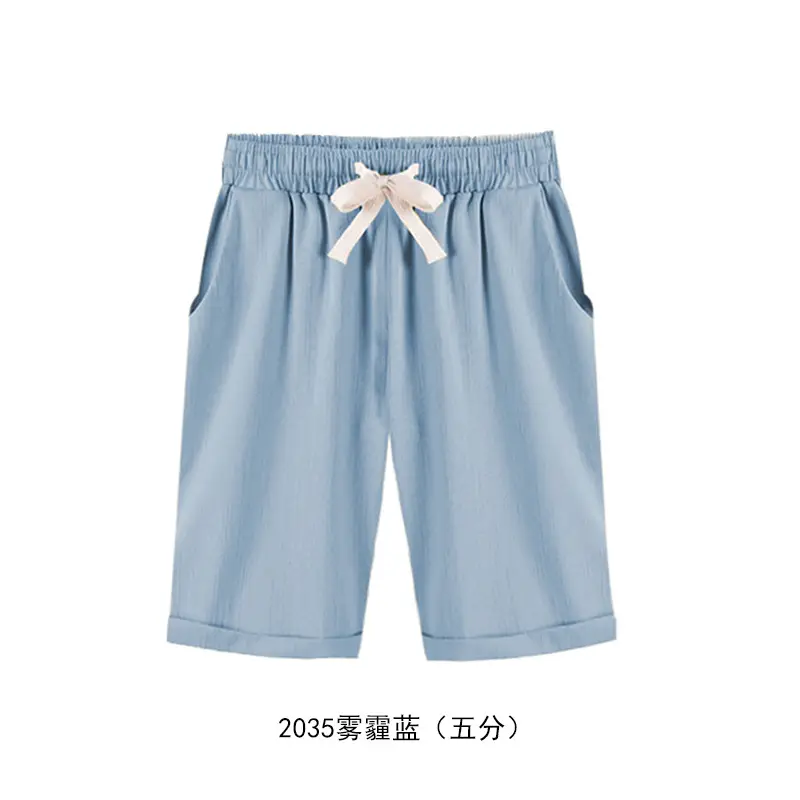 Women's Pink 5/12 Shorts with Bow Drawstring - Image 2
