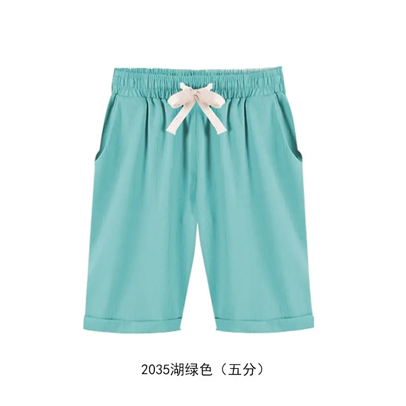Women's Pink 5/12 Shorts with Bow Drawstring - Image 6
