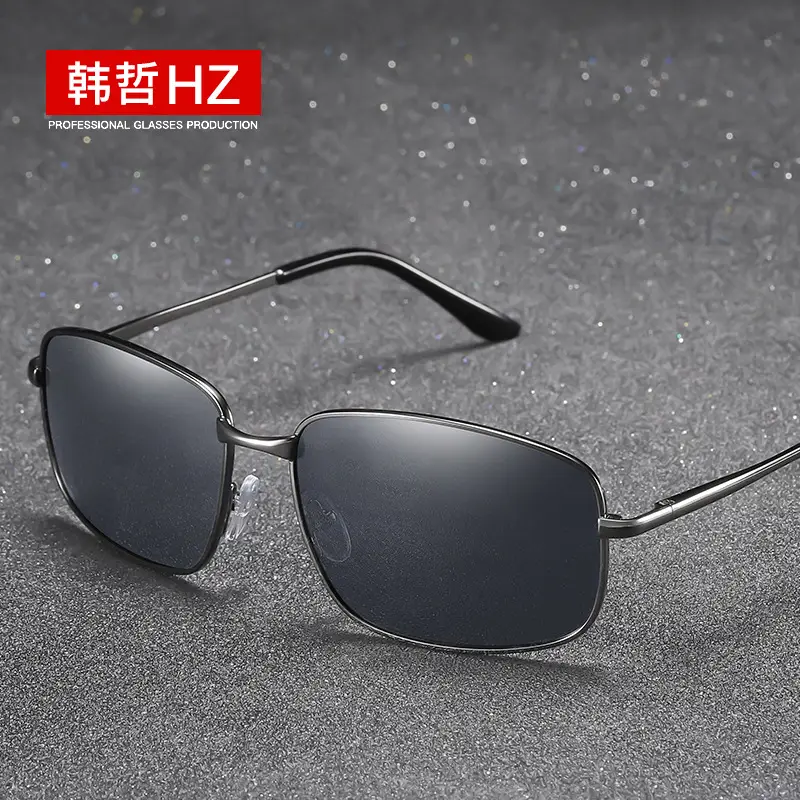 Men Polarized Sunglasses Square Frame Gold Metal - Image 15