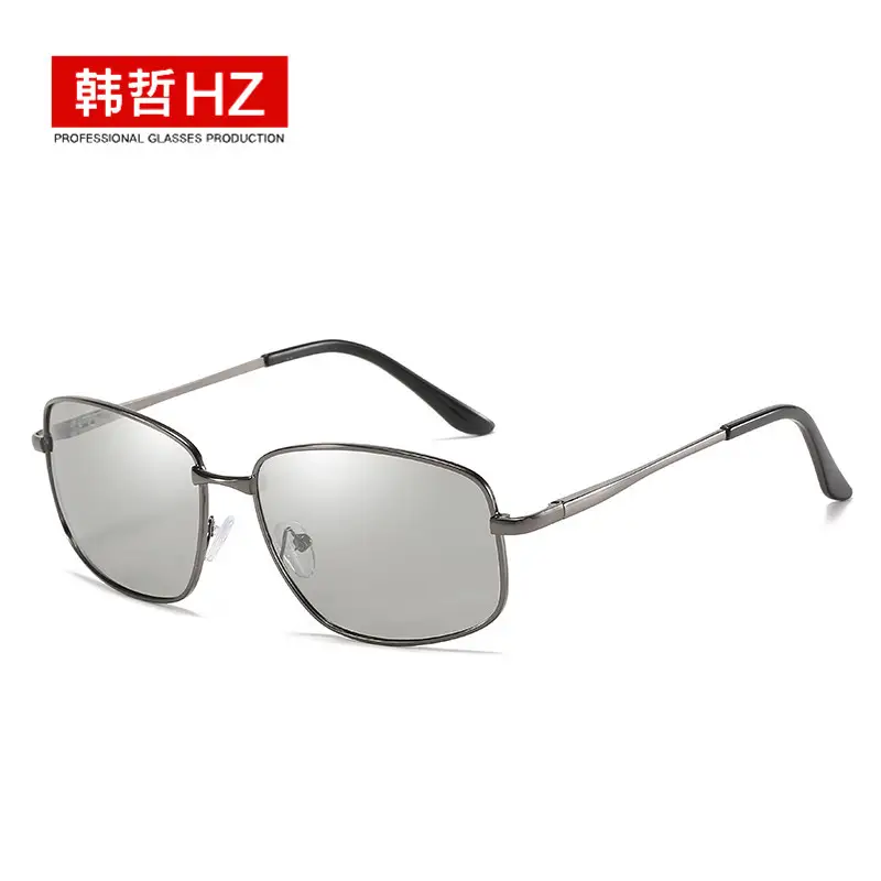 Men Polarized Sunglasses Square Frame Gold Metal - Image 9
