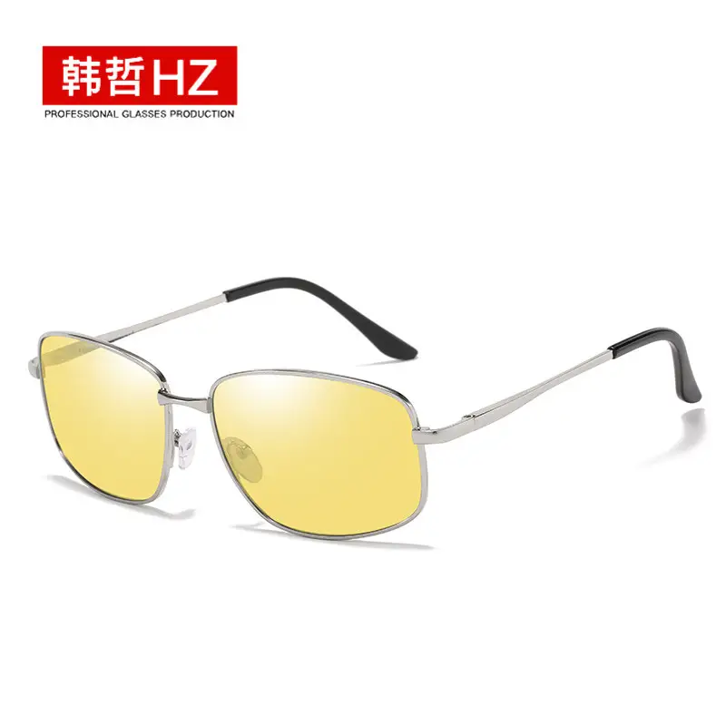 Men Polarized Sunglasses Square Frame Gold Metal - Image 12