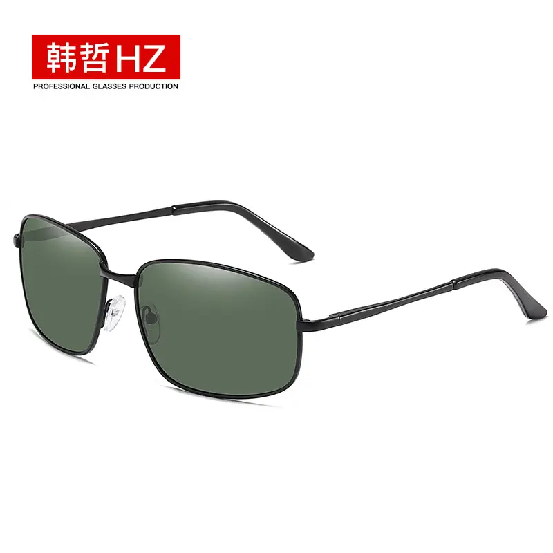 Men Polarized Sunglasses Square Frame Gold Metal - Image 2