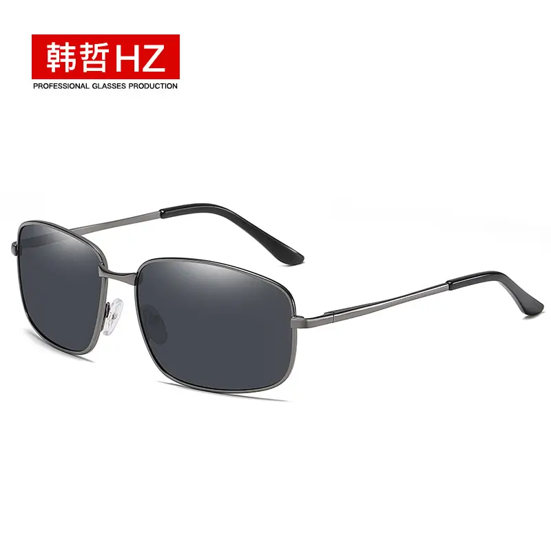 Men Polarized Sunglasses Square Frame Gold Metal - Image 3