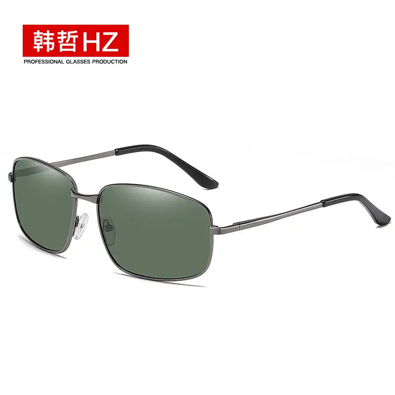 Men Polarized Sunglasses Square Frame Gold Metal - Image 4