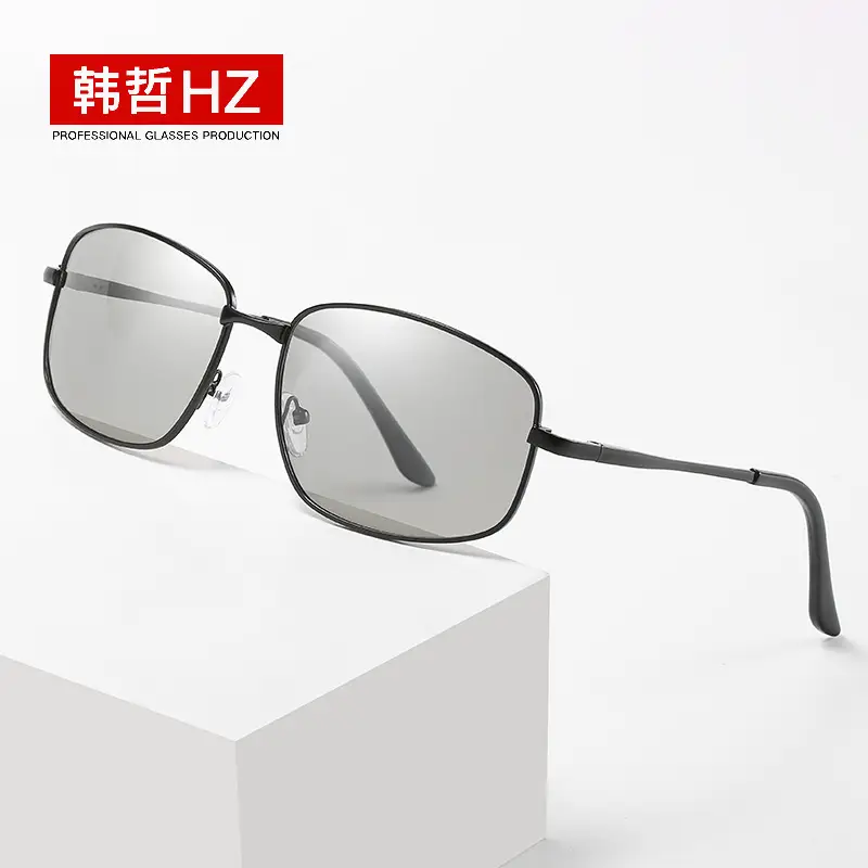Men Polarized Sunglasses Square Frame Gold Metal - Image 7