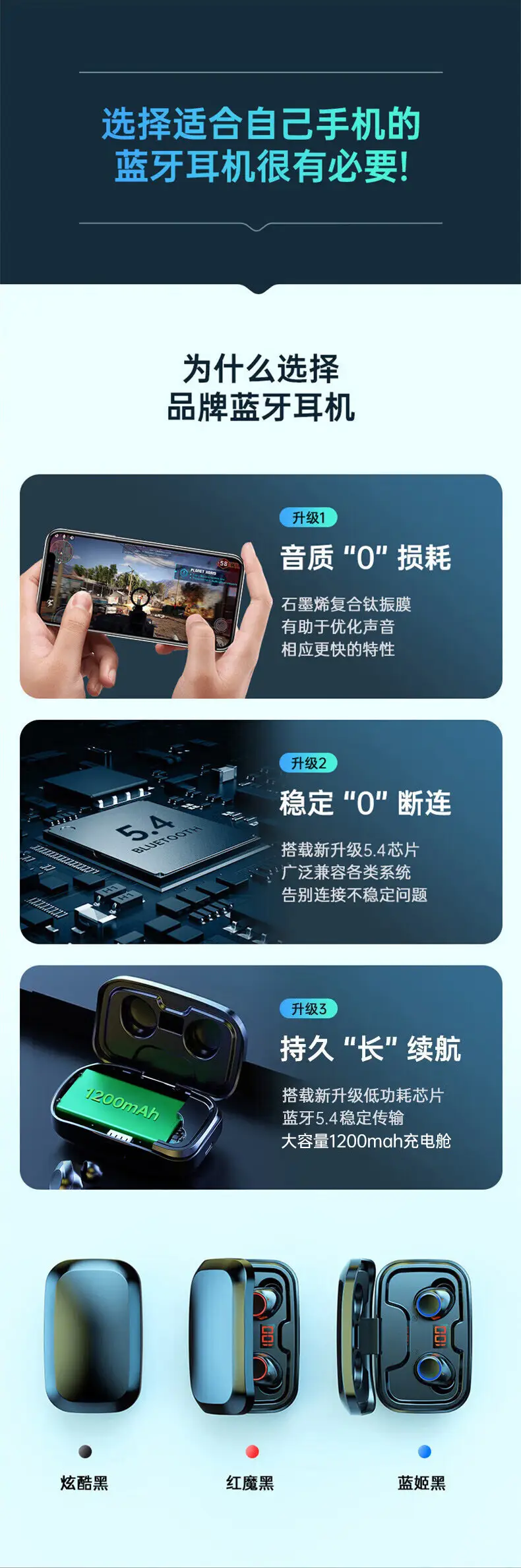 TWS-X10 high sound quality bluetooth headset wireless music binaural in-ear cross-border private model factory wholesale generation — feature 5