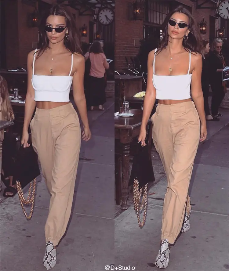 Women's White Crossbody Belt Pants with Black Boots — feature 13