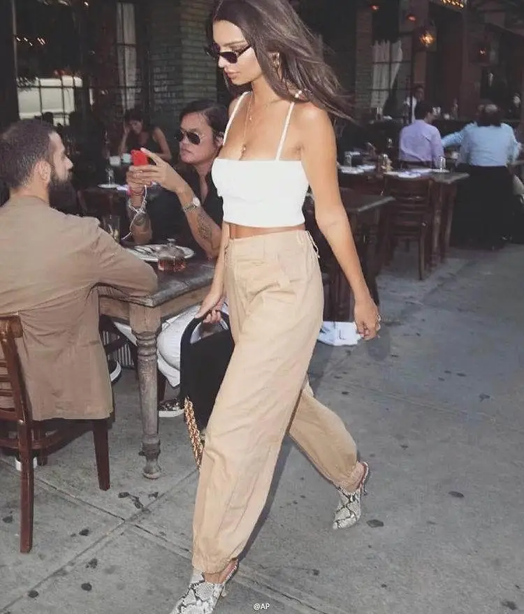 Women's White Crossbody Belt Pants with Black Boots — feature 16