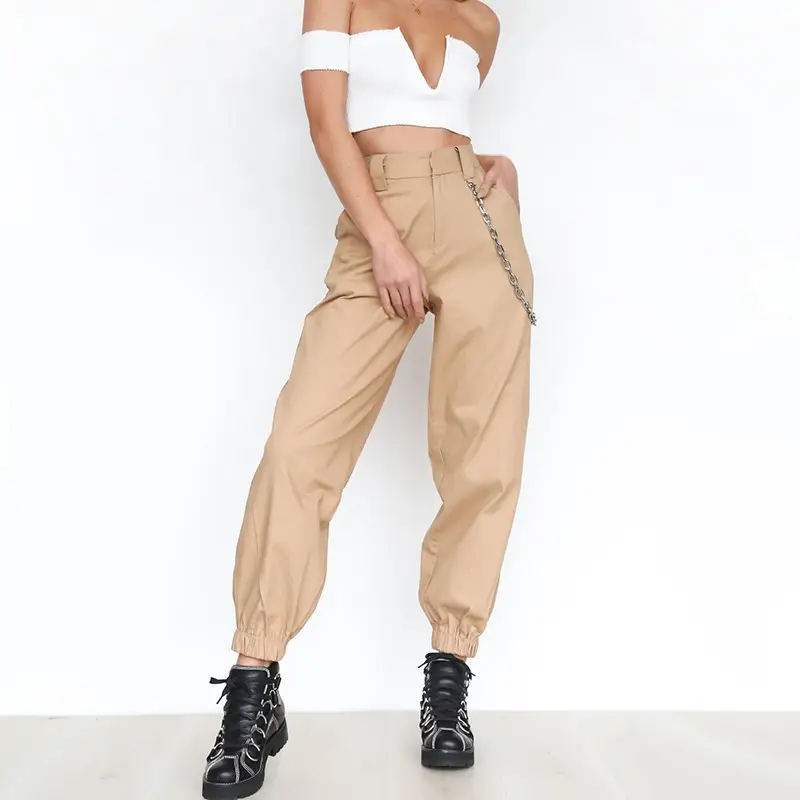 Women's White Crossbody Belt Pants with Black Boots - Image 2