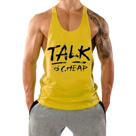 Men's Black Talk Is Cheat Sleeveless Workout Vest - Image 2