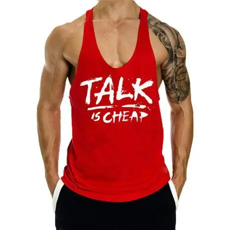 Men's Black Talk Is Cheat Sleeveless Workout Vest - Image 3