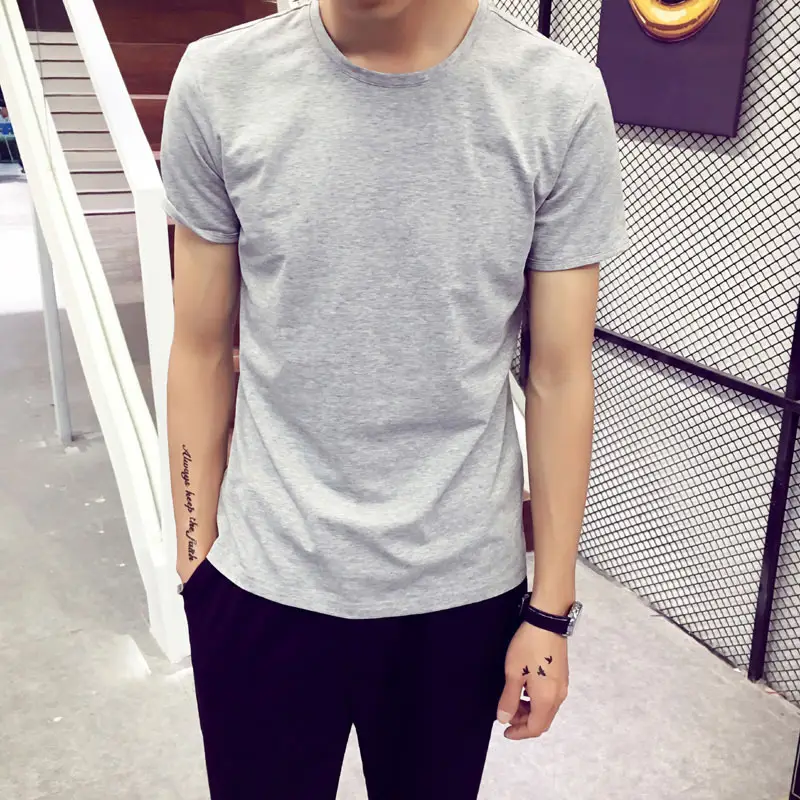 Men White Short Sleeve T-Shirt Round Neck Half Sleeve - Image 7