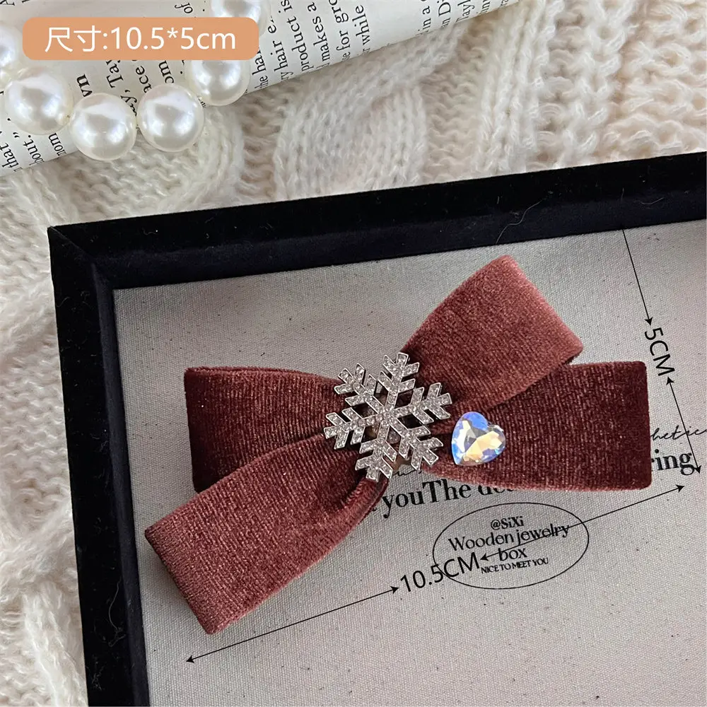 New Blue Plaid Bow Hairpin with Lace Edge - Image 4