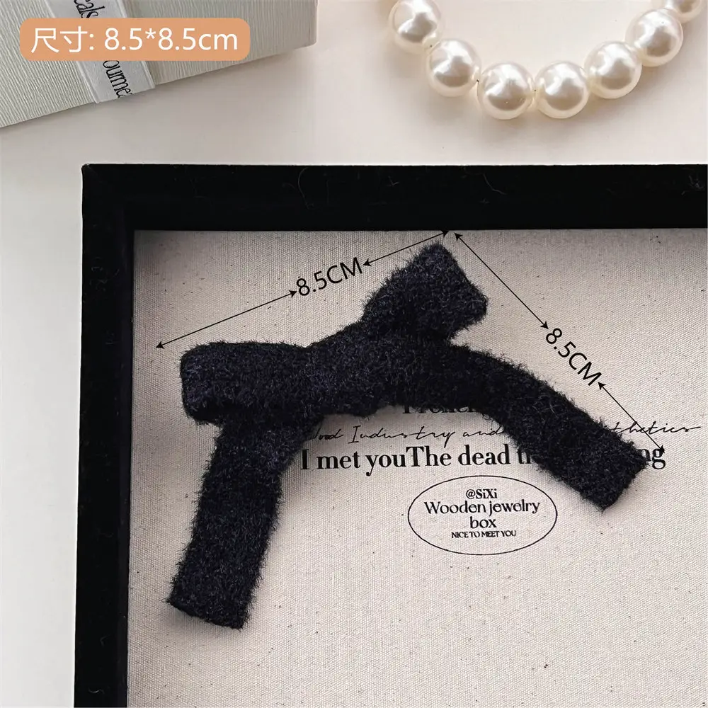 New Blue Plaid Bow Hairpin with Lace Edge - Image 6