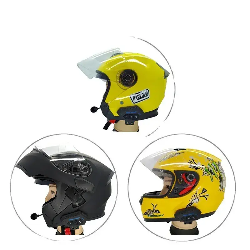 Cross-Country Bluetooth Motorcycle Headset with 3 Speakers - Image 3