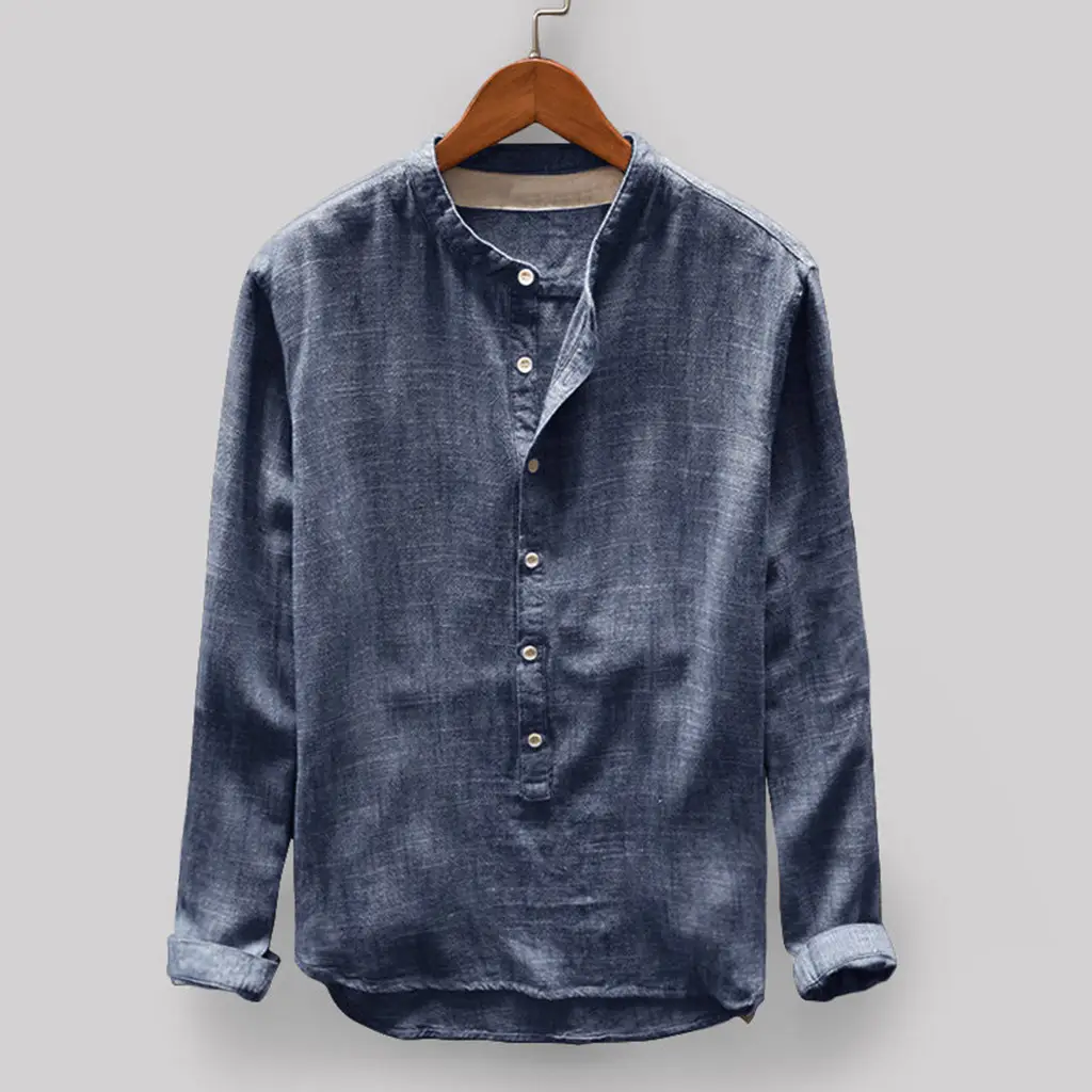 Men's Spot 2019 Cotton Button Collar Shirt Olive Gold - Image 7