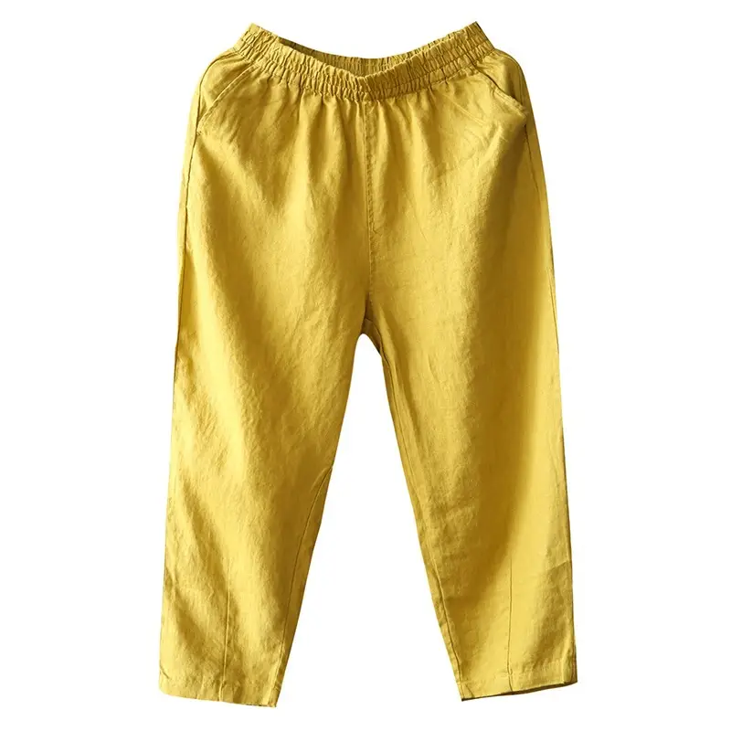 Women Linen Cropped Pants Summer 2025 - Image 6