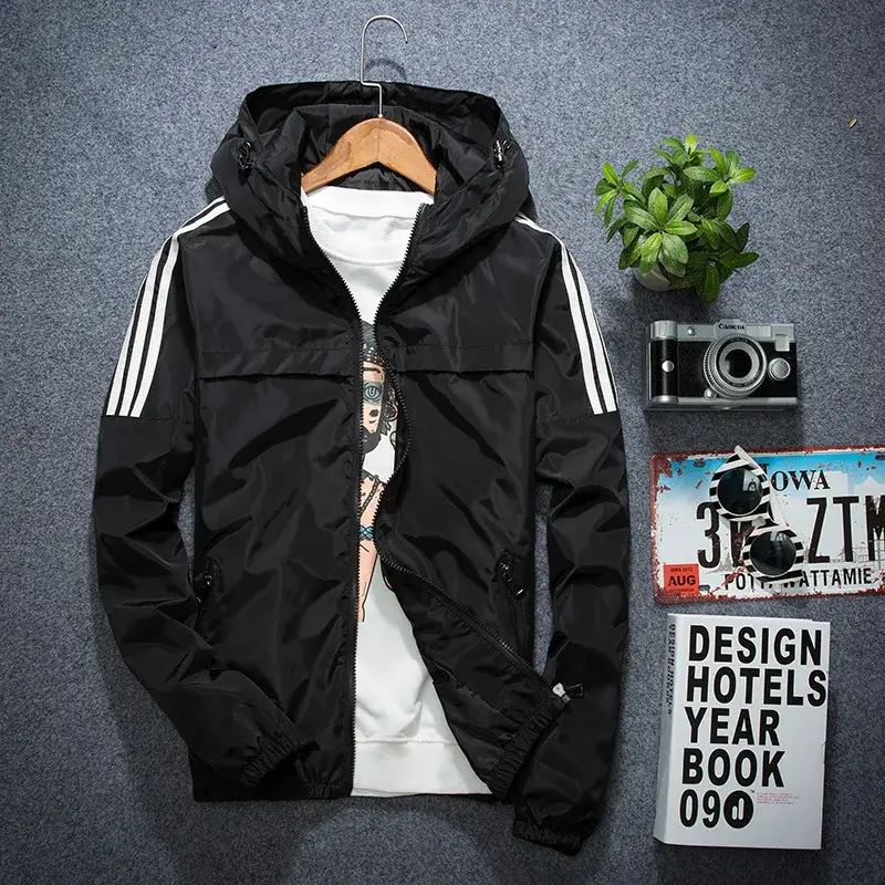 Men's Black Korean Slim Fit Jacket All Season - Image 3