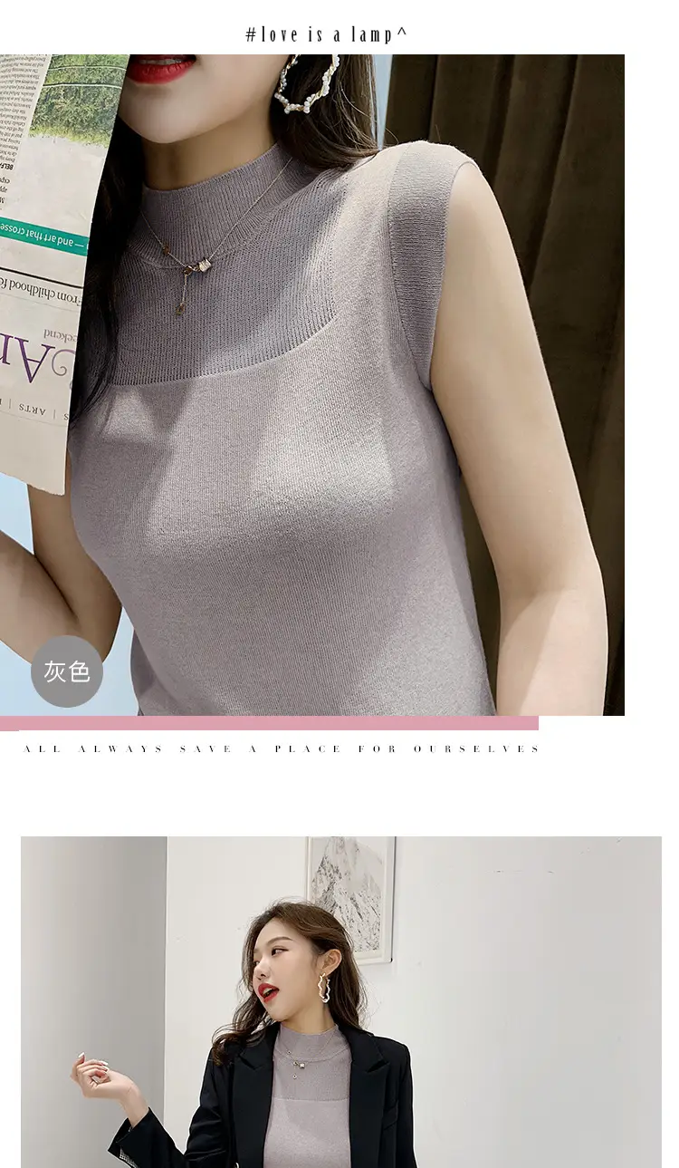 Women's Knitted Sleeveless Vest Lavender Summer — feature 14