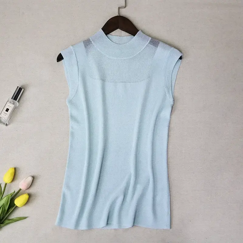 Women's Knitted Sleeveless Vest Lavender Summer - Image 6